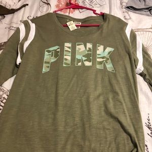 NWT VS Pink L/S Camo Tee